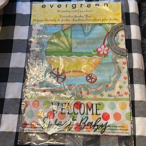 Two Welcome Baby garden flags. Perfect baby shower gift or decor. New 🍼👶🏻🍼